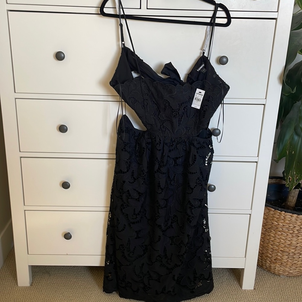 Express lace cut out dress